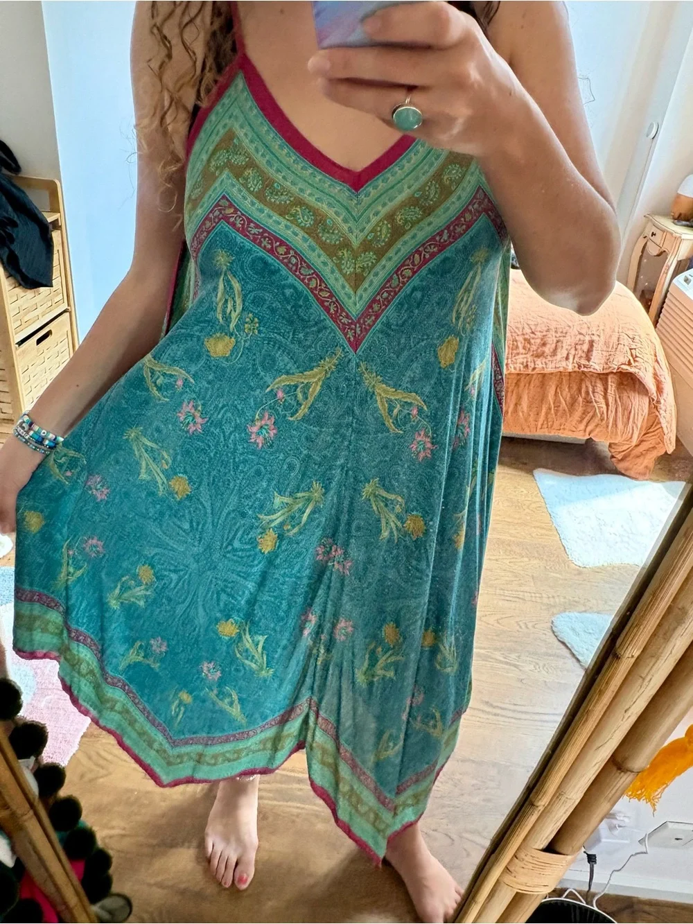 Vintage Anthropologie Holding Horses 100% Silk Bandana Dress
